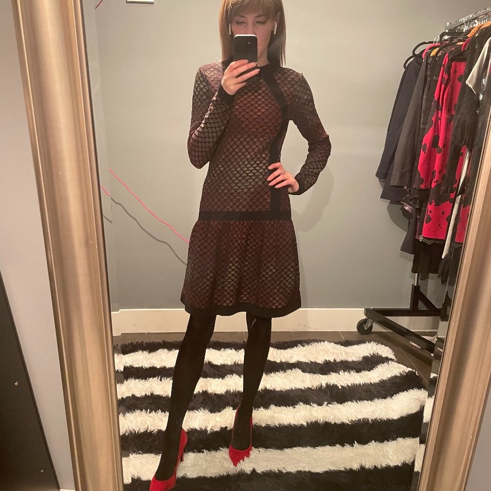 M Missoni Wool Dress with Asymmetric Stripe